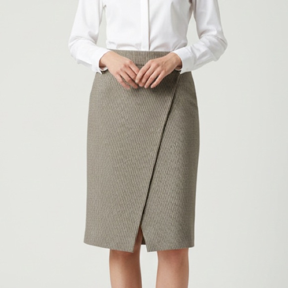 Dynamite Work Office Wear Wrap Front Pencil‎ Knee Length Skirt Size Medium